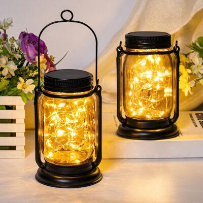 EKong Solar Lanterns Fairy Lights 2 Pack Solar Mason Jar Lights Hanging Solar EKong Solar Lanterns Fairy Lights 2 Pack Solar Mason Jar Lights Hanging Solar