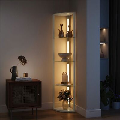 (Grey) HOMCOM LED Floor Lamp with Shelves, Dimmable Standing Lamp with Foot Swit (Grey) HOMCOM LED Floor Lamp with Shelves, Dimmable Standing Lamp with Foot Swit