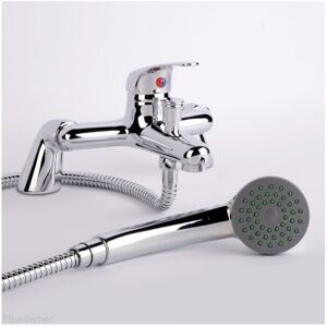 Cassellie Chrome Single Lever Bath Mixer Tap & Handheld Shower Head Cassellie Chrome Single Lever Bath Mixer Tap & Handheld Shower Head