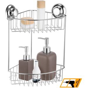 MaxHold No-Drilling/Suction Cup Double/Two Tier Corner Shower Basket - Vaccum Sy MaxHold No-Drilling/Suction Cup Double/Two Tier Corner Shower Basket - Vaccum Sy
