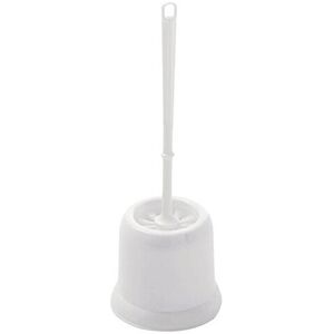 Addis Toilet Brush Round with Open Holder, Plastic, White Addis Toilet Brush Round with Open Holder, Plastic, White