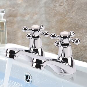 Unbranded 2 Taps Twin Hot and Cold Pair Tap Traditional Bath Bathroom Basin Unbranded 2 Taps Twin Hot and Cold Pair Tap Traditional Bath Bathroom Basin