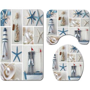 Unbranded (1) 3/4Pcs Set Starfish Bathroom Non-Slip Pedestal Rug + Toilet Cover + Bath Mat Unbranded (1) 3/4Pcs Set Starfish Bathroom Non-Slip Pedestal Rug + Toilet Cover + Bath Mat