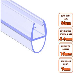 ECOSPA Bath Shower Screen Door Seal Strip for 4-6mm Glass, Seals Gaps up to 9mm, ECOSPA Bath Shower Screen Door Seal Strip for 4-6mm Glass, Seals Gaps up to 9mm,