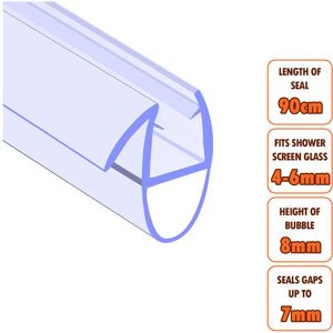 ECOSPA Bath Shower Screen Door Seal Strip 4-6mm Glass Gaps up to 7mm ECOSPA Bath Shower Screen Door Seal Strip 4-6mm Glass Gaps up to 7mm