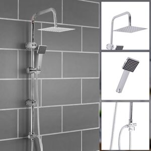 Unbranded Chrome Shower Kit Twin Head Square Shower Kit Fixed Shower Unbranded Chrome Shower Kit Twin Head Square Shower Kit Fixed Shower