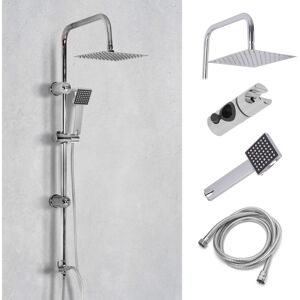 Unbranded Shower Kit Twin 2 Mixer Shower Heads Rail Riser Square Bathroom Set Unbranded Shower Kit Twin 2 Mixer Shower Heads Rail Riser Square Bathroom Set