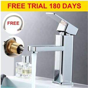 Unbranded Square Basin Mixer Tap Faucet Chrome Brass Single Handle Unbranded Square Basin Mixer Tap Faucet Chrome Brass Single Handle