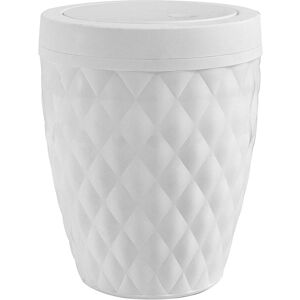 Addis 518030 Diamond Style Round Swing Lid Bathroom Bin, White Addis 518030 Diamond Style Round Swing Lid Bathroom Bin, White