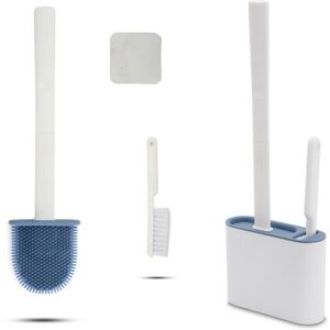 Unbranded (Blue) Silicone Toilet Brushes with Toilet Brush Holder Unbranded (Blue) Silicone Toilet Brushes with Toilet Brush Holder
