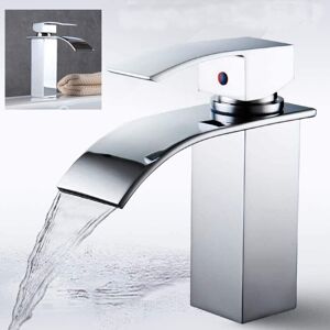 Neshome Basin Mixer Tap Chrome Small Square Sink Mono Waterfall Bathroom Hot&Cold Faucet Neshome Basin Mixer Tap Chrome Small Square Sink Mono Waterfall Bathroom Hot&Cold Faucet