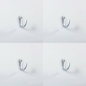Loops 4x Victorian One Piece Single Bathroom Robe Hook 40mm Projection Satin Chrome Loops 4x Victorian One Piece Single Bathroom Robe Hook 40mm Projection Satin Chrome