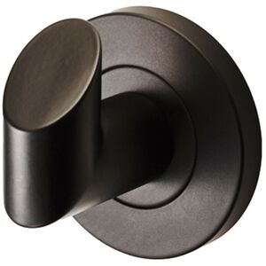 Loops Single Bathroom Robe Hook on Concealed Fix Rose 44.5mm Proj Matt Black Loops Single Bathroom Robe Hook on Concealed Fix Rose 44.5mm Proj Matt Black