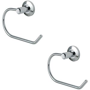 Loops 2x Round Bar Bathroom Toilet Roll Holder on Rose Concealed Fix Polished Chrome Loops 2x Round Bar Bathroom Toilet Roll Holder on Rose Concealed Fix Polished Chrome