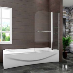 AICA 1200X1400mm Chrome 180?Pivot Bath Shower Screen With Glass AICA 1200X1400mm Chrome 180?Pivot Bath Shower Screen With Glass