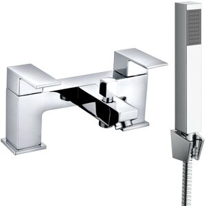 NRG Square Twin Filler Mixer Tap & Bath Filler Hand Held Shower Head Set NRG Square Twin Filler Mixer Tap & Bath Filler Hand Held Shower Head Set