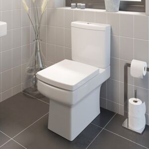 Affine White Ceramic Square Modern Toilet Close Coupled Bathroom Pan & Seat WC Bathroom Affine White Ceramic Square Modern Toilet Close Coupled Bathroom Pan & Seat WC Bathroom