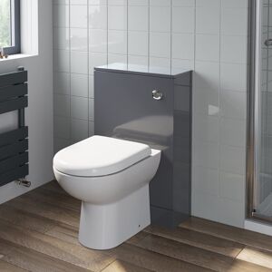 Unbranded 500mm Bathroom Toilet Back To Wall Furniture Unit Pan Soft Close Seat Gloss Grey Unbranded 500mm Bathroom Toilet Back To Wall Furniture Unit Pan Soft Close Seat Gloss Grey
