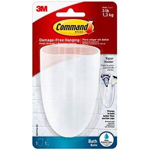 3M Command Bath Razor Holder, Clear Frosted, 1-Holder, 1- Water-Resistant Strip, Or 3M Command Bath Razor Holder, Clear Frosted, 1-Holder, 1- Water-Resistant Strip, Or