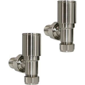 NRG Designer Bathroom Radiator Towel Rail Valves Manual Angled Satin Nickel One Pair NRG Designer Bathroom Radiator Towel Rail Valves Manual Angled Satin Nickel One Pair