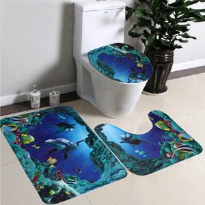 GreenZech 3pcs/Set Soft Flannel Blue Sea Contour Pedestal Rug Lid Toilet Cover Bath Mat Ca GreenZech 3pcs/Set Soft Flannel Blue Sea Contour Pedestal Rug Lid Toilet Cover Bath Mat Ca