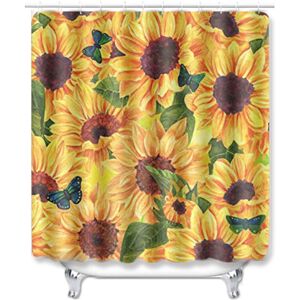 GreenZech (Type C) 4Pcs Bathroom Mat Set Pedestal Rug Lid Toilet Cover Shower Curtain Yell GreenZech (Type C) 4Pcs Bathroom Mat Set Pedestal Rug Lid Toilet Cover Shower Curtain Yell