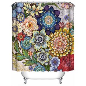 GreenZech (Type A) 4Pcs Bathroom Mat Set Pedestal Rug Lid Toilet Cover Shower Curtain Non GreenZech (Type A) 4Pcs Bathroom Mat Set Pedestal Rug Lid Toilet Cover Shower Curtain Non