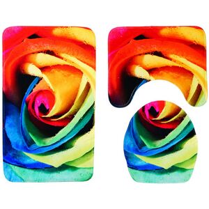 GreenZech (2) 3pcs 3D Rose Bathroom Floor Mat Set Anti Slip Rug, Shower Bath Mat ,Toilet L GreenZech (2) 3pcs 3D Rose Bathroom Floor Mat Set Anti Slip Rug, Shower Bath Mat ,Toilet L