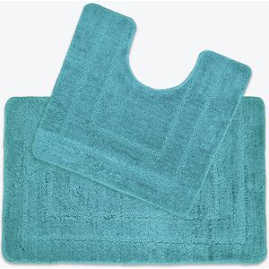 Allure Bath Fashions (Duckegg) Two Piece Bath Mat and Pedestal Set 100% Microfibre Supersoft Non-Slip Allure Bath Fashions (Duckegg) Two Piece Bath Mat and Pedestal Set 100% Microfibre Supersoft Non-Slip