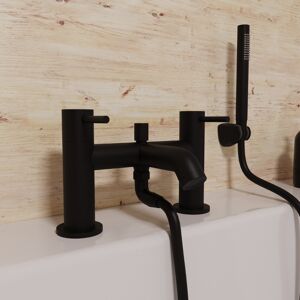 Nes Home Modern Deck Mounted Bath Shower Mixer Tap with Handheld Kit Matt Black Nes Home Modern Deck Mounted Bath Shower Mixer Tap with Handheld Kit Matt Black