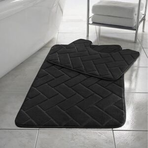 Bluemoon Bedding (Black) ebbles Block BATH MAT SET PEDESTAL NON SLIP SUPER SOFT TOILET BATHROOM R Bluemoon Bedding (Black) ebbles Block BATH MAT SET PEDESTAL NON SLIP SUPER SOFT TOILET BATHROOM R