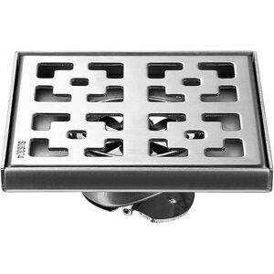 Unbranded Square Brushed Shower Drain, Stainless Steel Floor Drain With Removable Grate, H Unbranded Square Brushed Shower Drain, Stainless Steel Floor Drain With Removable Grate, H