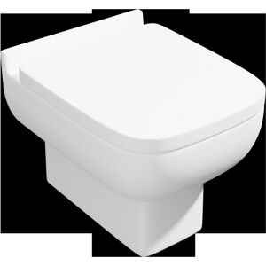 NRG White Back To Wall Toilet Pan for Bathroom WC with Soft Close Seat NRG White Back To Wall Toilet Pan for Bathroom WC with Soft Close Seat