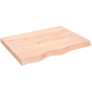 vidaXL Brown Bathroom Countertop 80x60cm Natural Solid Oak - Bathroom Countertop vidaXL Brown Bathroom Countertop 80x60cm Natural Solid Oak - Bathroom Countertop