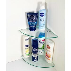 dylex 2 Tier Glass Corner Floating Storage shelves Shelf Bathroom Shower dylex 2 Tier Glass Corner Floating Storage shelves Shelf Bathroom Shower