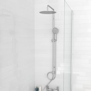Nes Home Exposed Round Shower Mixer Handset & Riser Rail Kit Chrome Nes Home Exposed Round Shower Mixer Handset & Riser Rail Kit Chrome