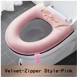 Unbranded (pink-Zipper) Universal Toilet Seat Cover Winter Warm Soft WC Mat Bathroom Washa Unbranded (pink-Zipper) Universal Toilet Seat Cover Winter Warm Soft WC Mat Bathroom Washa
