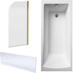 Balterley Square Single Ended1700x750 Shower Bath Set – Front Panel & Brushed Brass Round Balterley Square Single Ended1700x750 Shower Bath Set – Front Panel & Brushed Brass Round