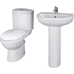 Balterley Vito Ceramic Bathroom Bundle - Toilet Pan with Cistern & Soft Close Seat, 550mm Balterley Vito Ceramic Bathroom Bundle - Toilet Pan with Cistern & Soft Close Seat, 550mm