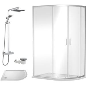 Balterley Ruwa Shower Enclosure Bundle - Offset Right Quadrant, Tray, Square Shower & Wast Balterley Ruwa Shower Enclosure Bundle - Offset Right Quadrant, Tray, Square Shower & Wast