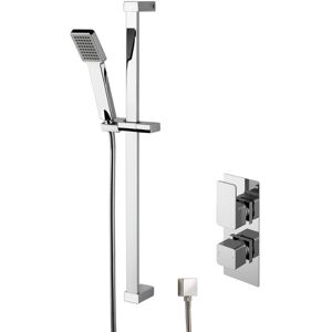 Balterley Empire Concealed Square Twin Valve & Slide Rail Kit Shower Bundle Set - Chrome - Balterley Empire Concealed Square Twin Valve & Slide Rail Kit Shower Bundle Set - Chrome -