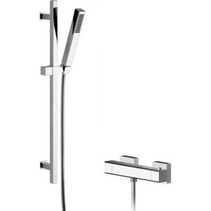 Empire Square Bar Valve & Slide Rail Shower Kit - Chrome - Balterley Empire Square Bar Valve & Slide Rail Shower Kit - Chrome - Balterley