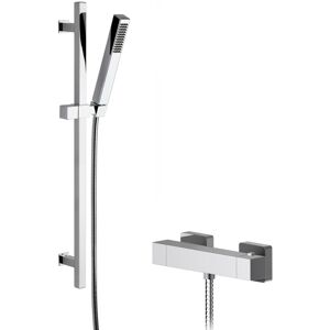 Ripple Square Bar Valve & Slide Rail Shower Kit - Chrome - Balterley Ripple Square Bar Valve & Slide Rail Shower Kit - Chrome - Balterley