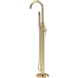 Balterley Connect Floor Standing Bath Shower Mixer Tap with Shower Kit - Brushed Brass - B Balterley Connect Floor Standing Bath Shower Mixer Tap with Shower Kit - Brushed Brass - B