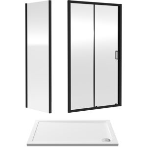 Balterley 6mm Toughened Safety Glass Sliding Shower Door, Side Panel and Shower Tray - 120 Balterley 6mm Toughened Safety Glass Sliding Shower Door, Side Panel and Shower Tray - 120