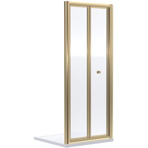 Balterley Ruwa 4mm Toughened Safety Glass Bi-Fold Shower Door - 1900 x 700mm - Brushed Bra Balterley Ruwa 4mm Toughened Safety Glass Bi-Fold Shower Door - 1900 x 700mm - Brushed Bra