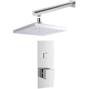 Balterley Concealed Square Push Button 1 Outlet Valve, Arm & Head Shower Bundle Set - Chro Balterley Concealed Square Push Button 1 Outlet Valve, Arm & Head Shower Bundle Set - Chro