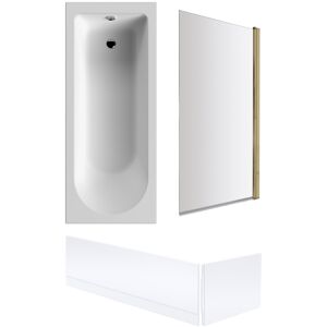 Balterley Round Single Ended 1700x700 Bath Set - Front & End Panels & Brushed Brass Screen Balterley Round Single Ended 1700x700 Bath Set - Front & End Panels & Brushed Brass Screen