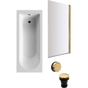 Balterley Round Single Ended 1700x700 Bath Set - Front Bath Panel & Brushed Brass Screen & Balterley Round Single Ended 1700x700 Bath Set - Front Bath Panel & Brushed Brass Screen &