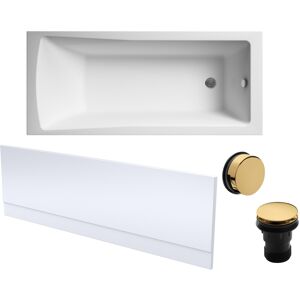 Balterley Square Single Ended 1700x700 with Leg Set & Brushed Brass Waste & Front Bath Pan Balterley Square Single Ended 1700x700 with Leg Set & Brushed Brass Waste & Front Bath Pan